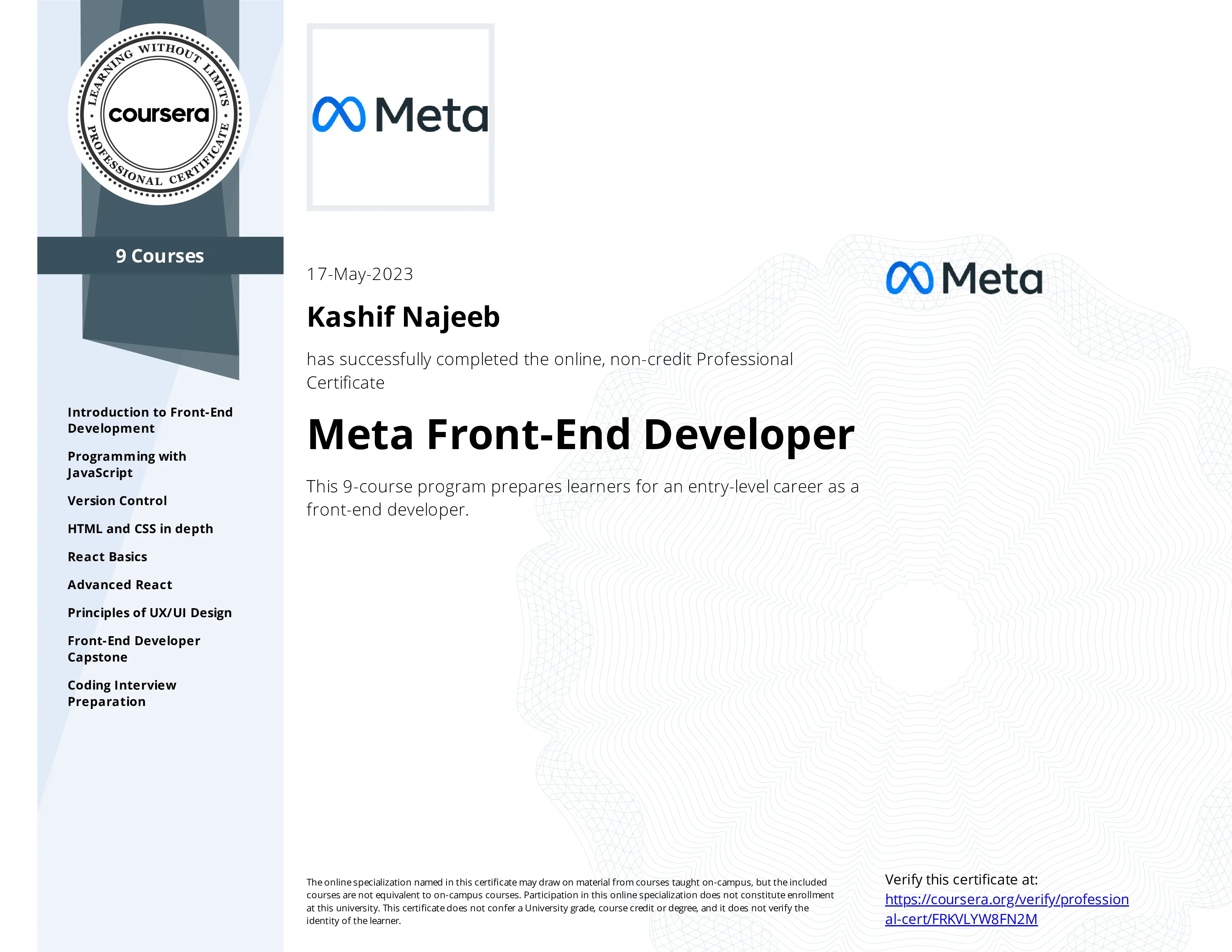 Front-End Developer Capstone Meta Certificate